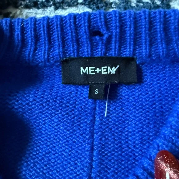 Me+Em Women's Merino Wool Cashmere Roll Neck Jumper Detachable  Blue Small - Picture 4 of 8